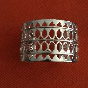 Stella & Dot Silver perforated statement cuff bracelet- NEW